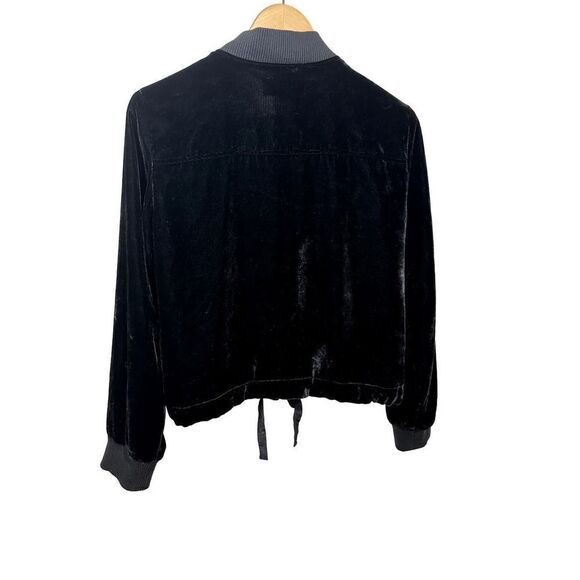 J. CREW Women's Velvet Zipper Front Bomber Jacket Black Size Small - Picture 8 of 11